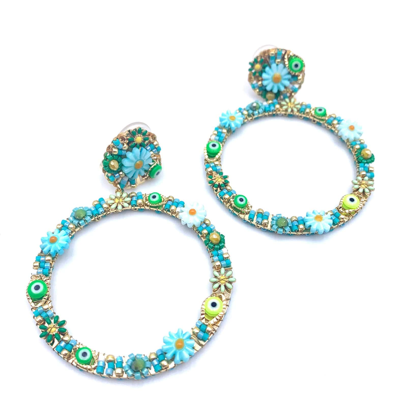 Hypnochic Flower Joe boucles d'oreilles pendantes perles Miyuki