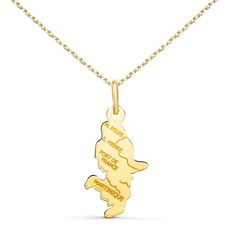 L'Atelier d'Azur Pendentif Ile Martinique or 18 carats 42 cm