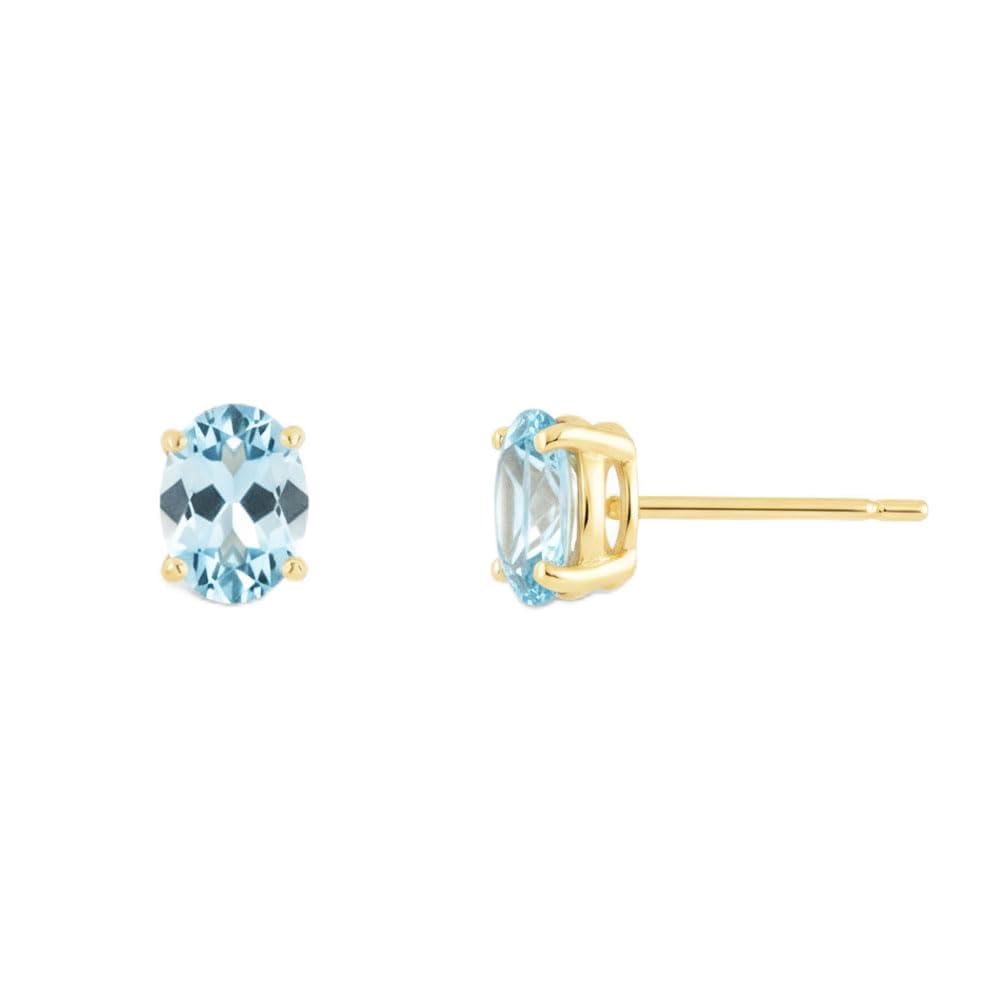 L'Atelier d'Azur Puces Or Jaune 375 Topaze Ovale Femme