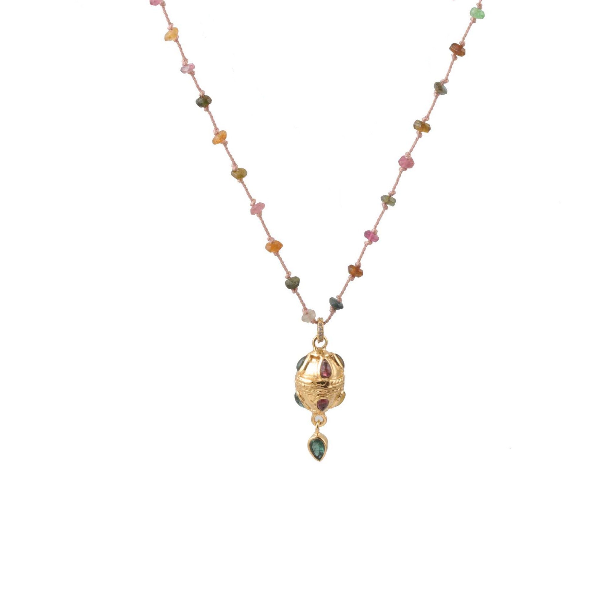 Leticia Ponti Berta Goutte collier améthyste plaqué or 40 cm