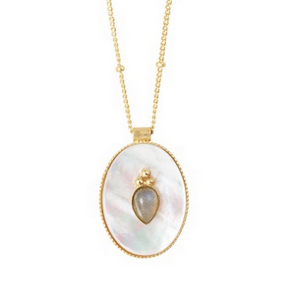 Leticia Ponti Marla sautoir plaqué or turquoise