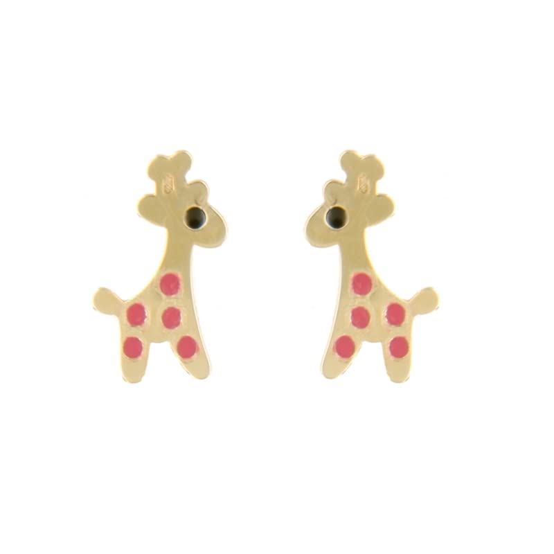 L'Atelier d'Azur Boucles Girafes or jaune enfant puces