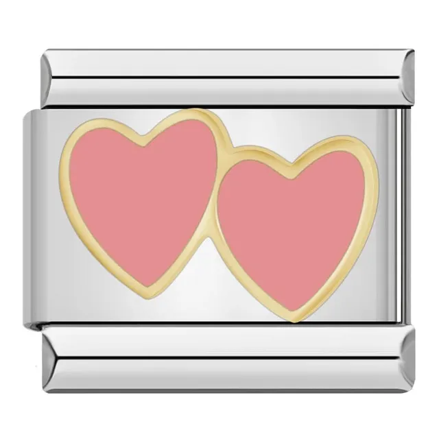 Les Ailes de Gloria Wings Duo Heart Charm Breloque