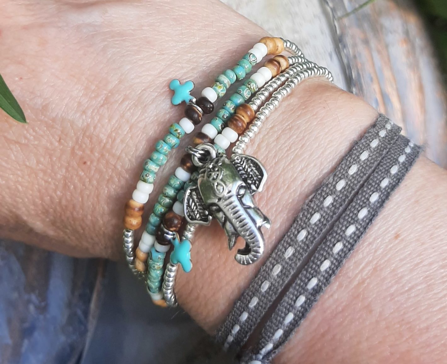 LES AILES DE GLORIA Elephas India bracelet multirangs pour femme