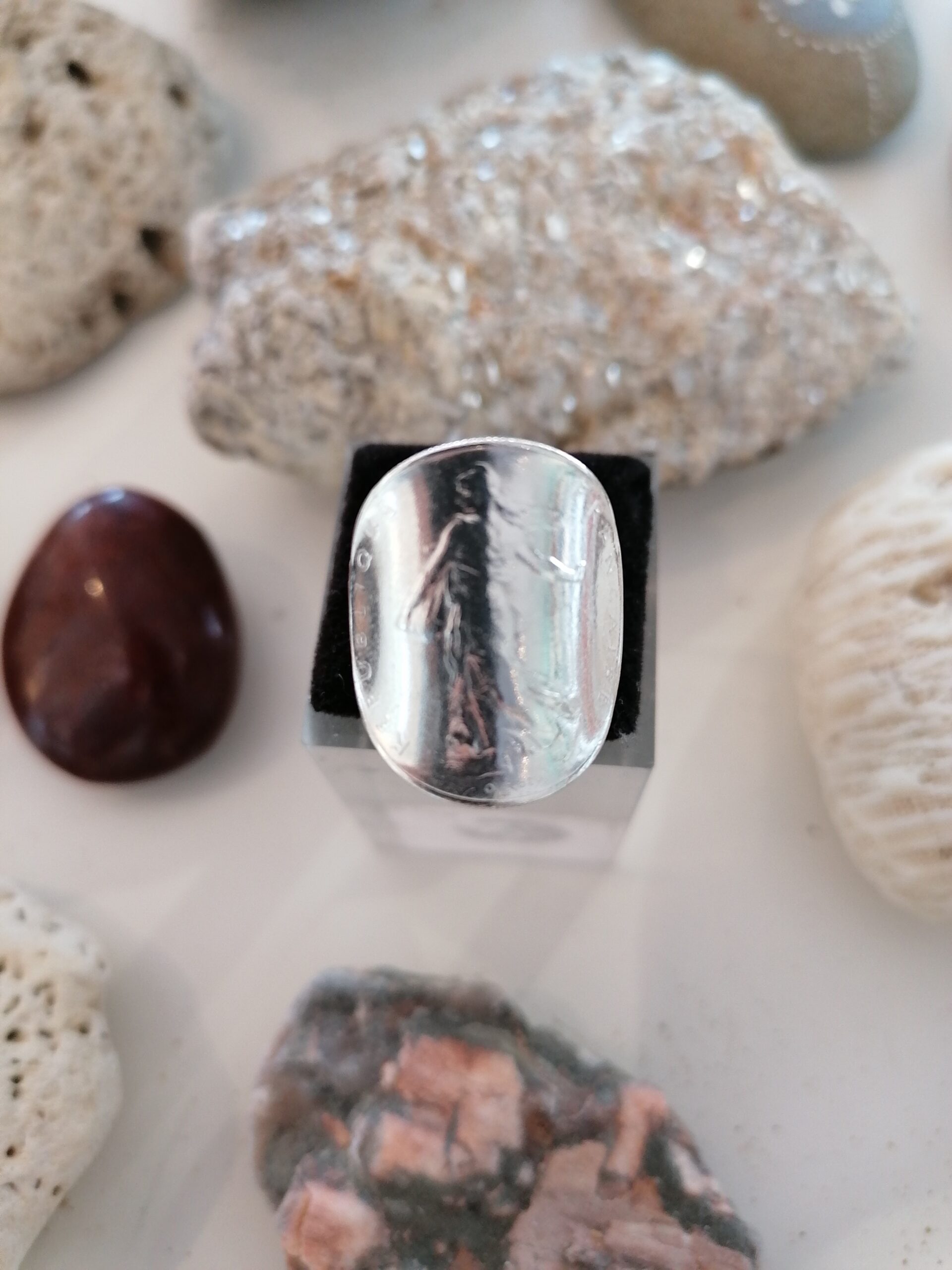 Le P'tit Franc Bague 1 franc Marianne pièce plaqué or