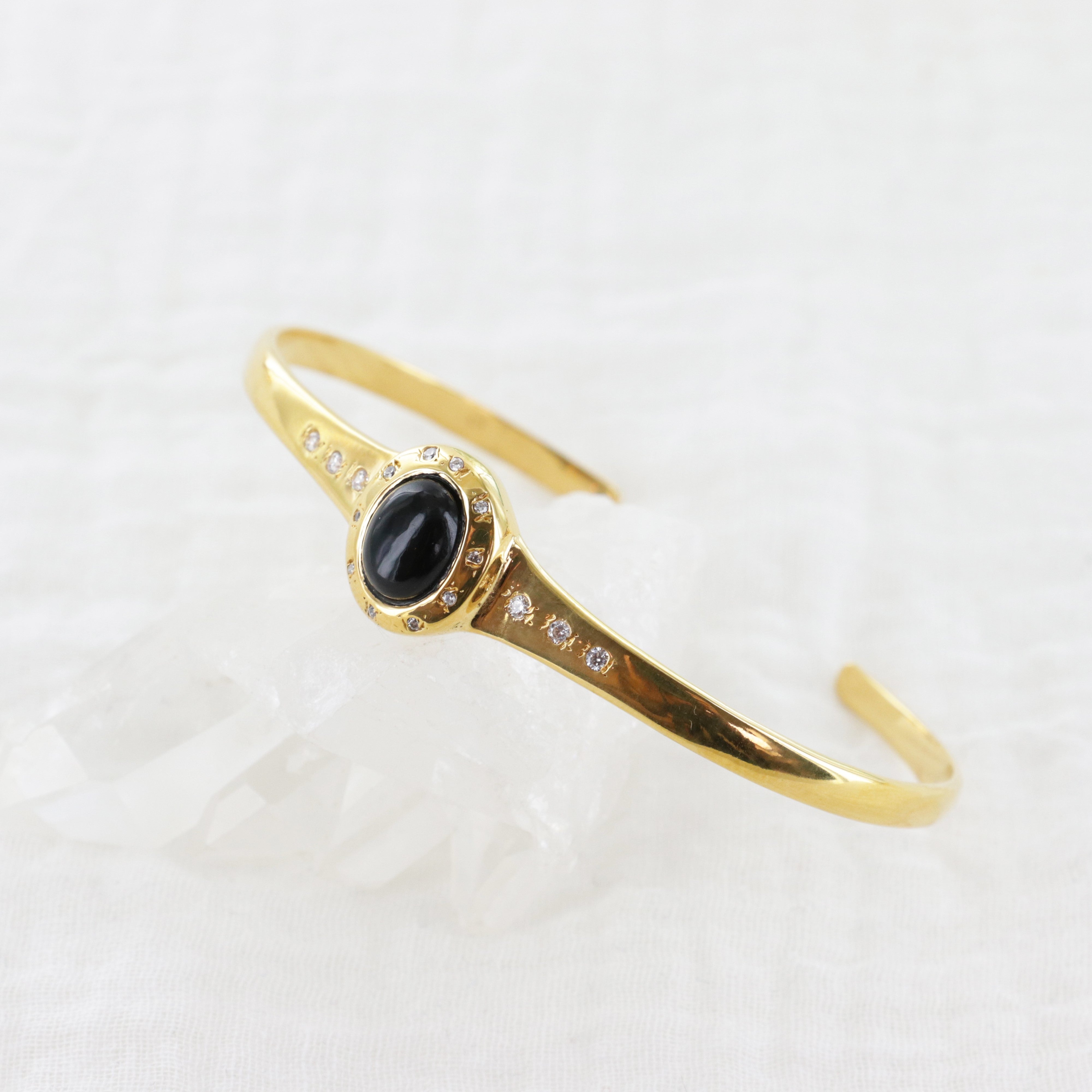 Leticia Ponti Pia jonc labradorite plaqué or 18 carats