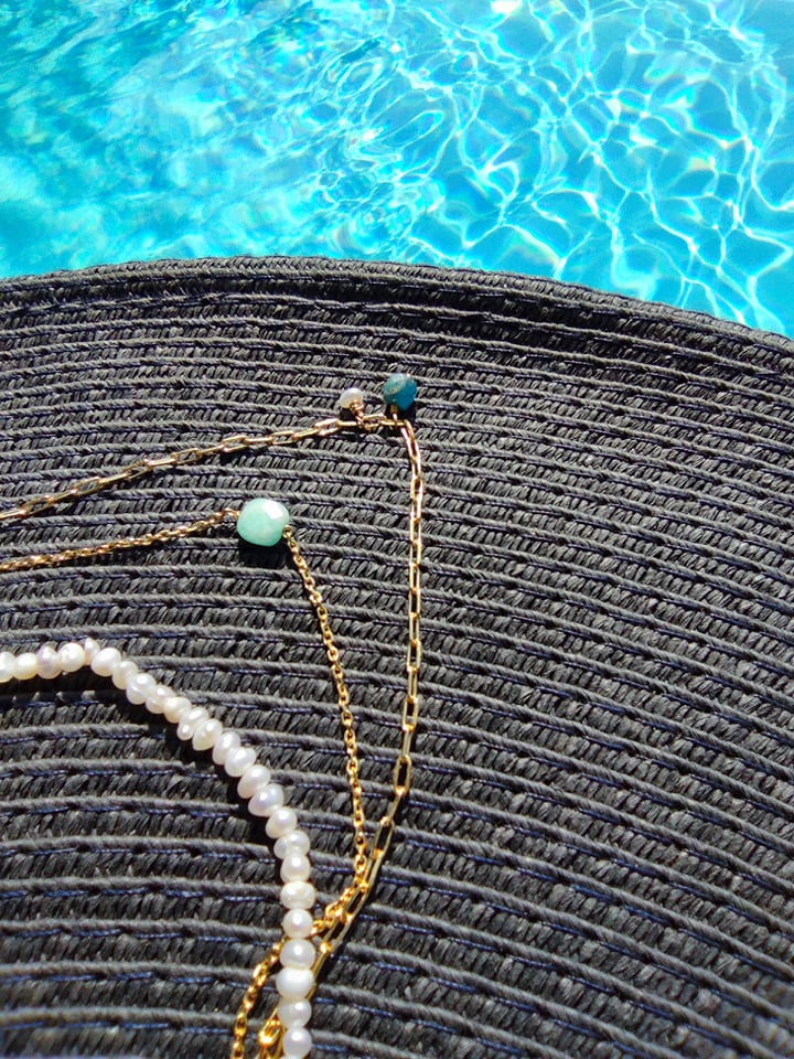 Ô Plum Aliette collier perles plaqué or 42 cm
