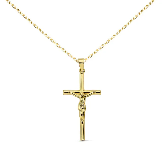 L'Atelier d'Azur Christ collier médaille croix or 18 carats 3,1cm