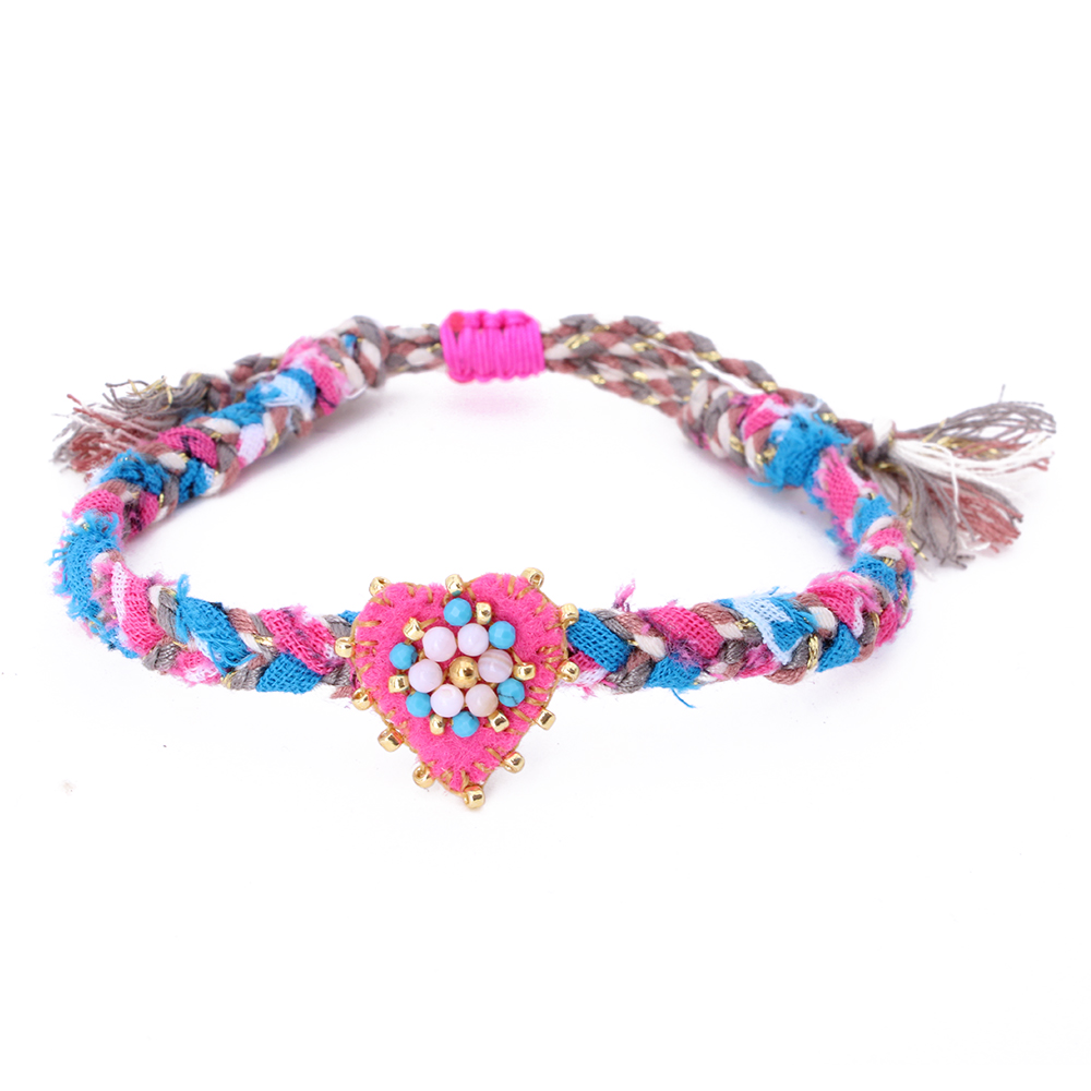 Hypnochic Bracelets Bandana Flower bracelet bohème rose fuchsia