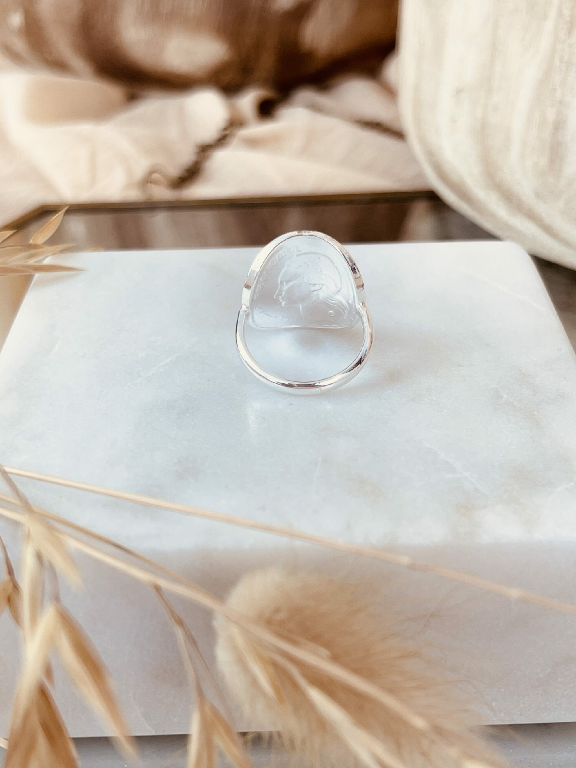 Le P’tit Franc Guiraud bague 10 francs plaqué argent réglable
