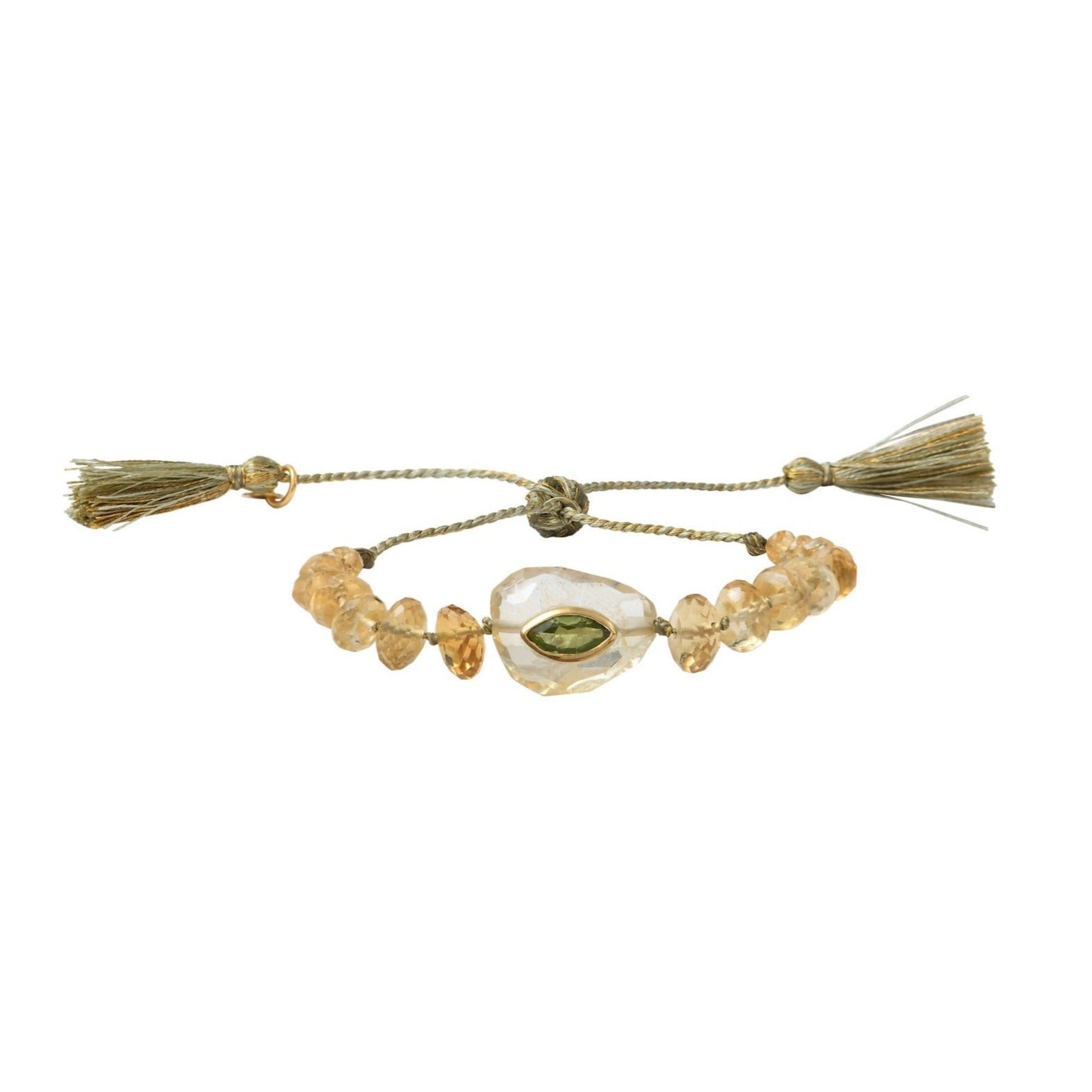 Leticia Ponti Porte Bonheur bracelet quartz lemon cordon