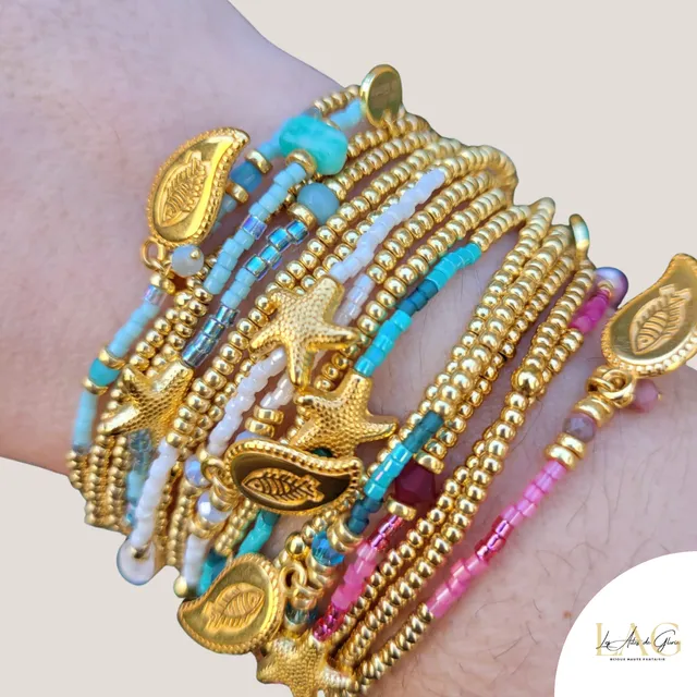Les Ailes de Gloria Multirangs bracelet Tropical Gold