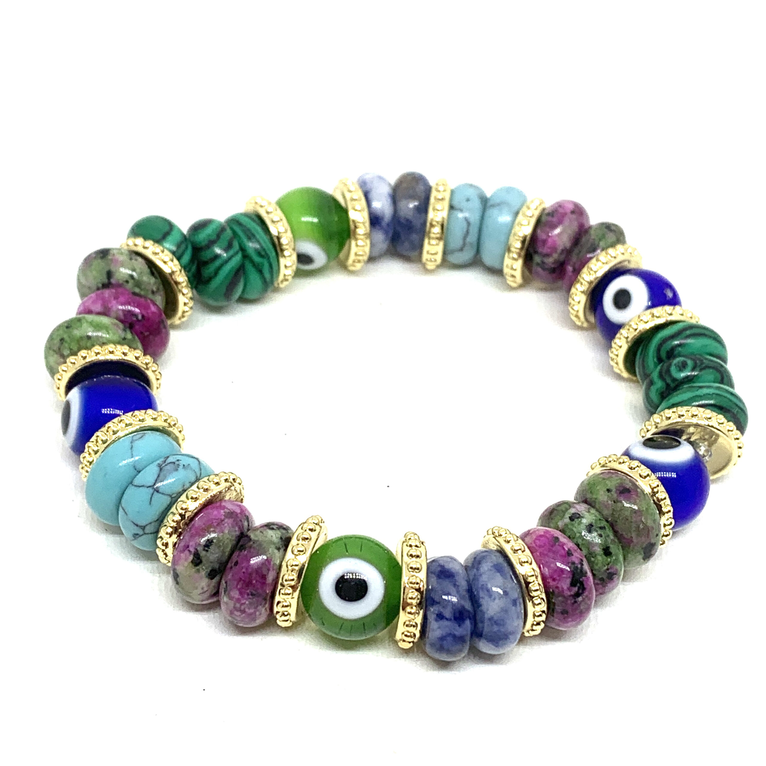 Hypnochic Mahi Eyes bracelet pierres naturelles multicolore