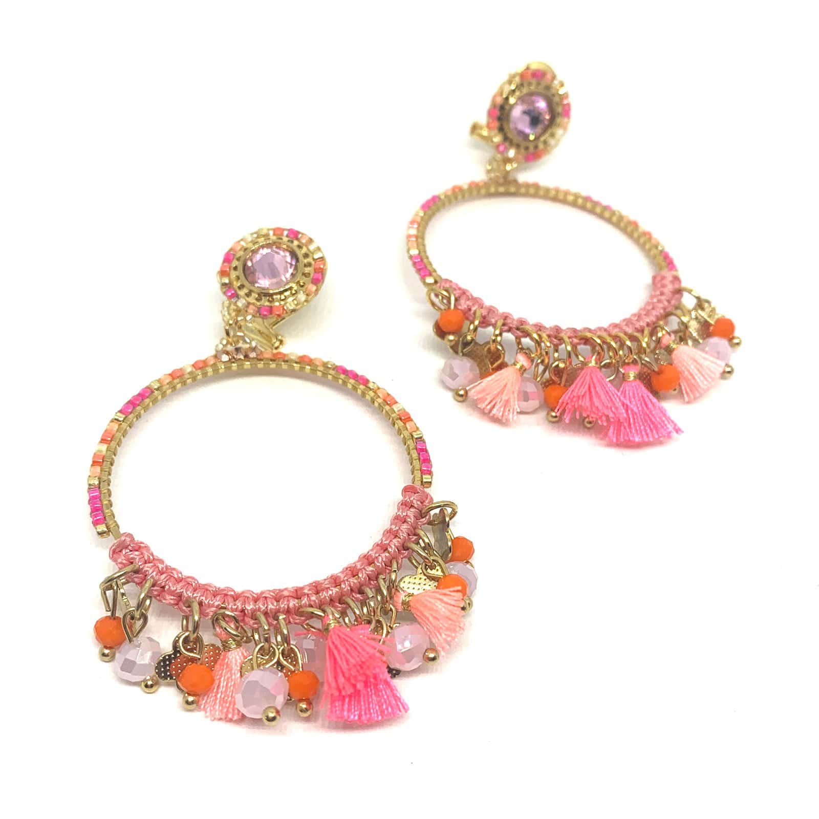 Hypnochic Zaia boucles d'oreilles pampilles doré 7 cm