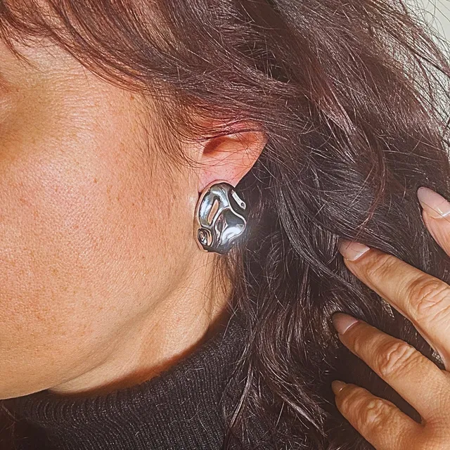 MAD SO CREATION Laure boucles d'oreilles argent texturé