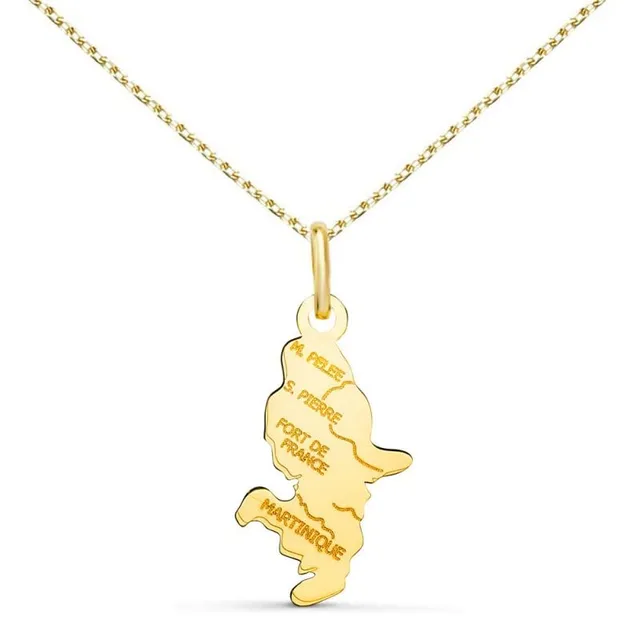 L'Atelier d'Azur Pendentif Ile Martinique or 18 carats 42 cm