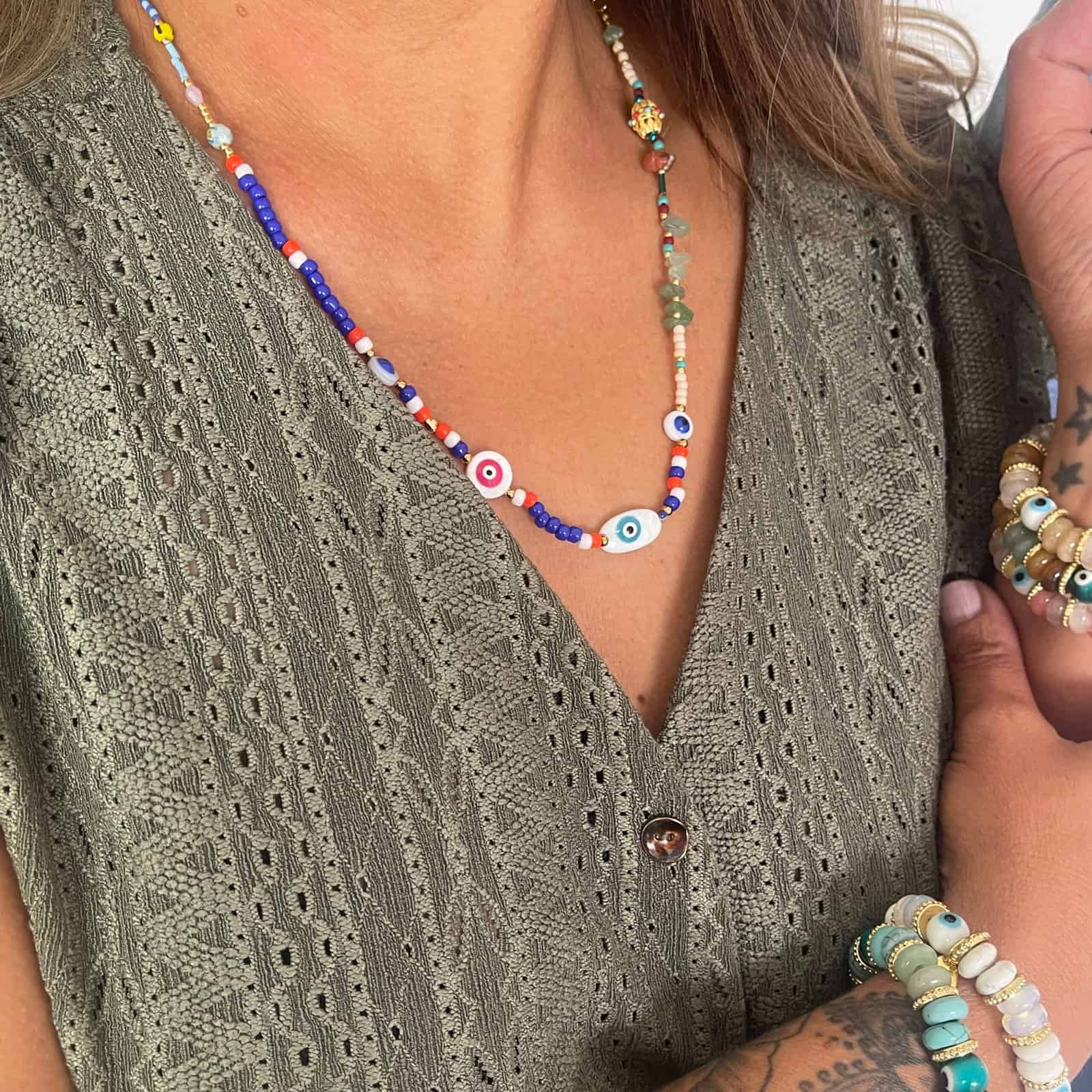 Hypnochic Playa Bleu collier Miyuki œil 40 cm