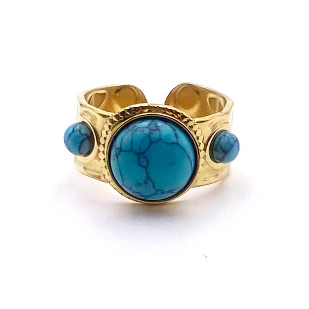 Hypnochic Bagues Bague Trio Acier Inoxydable Pierre