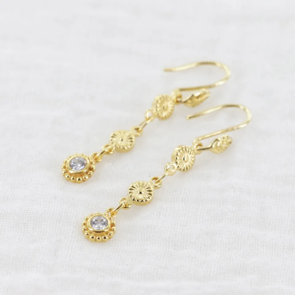 Leticia Ponti Tina boucles d'oreilles zircon doré
