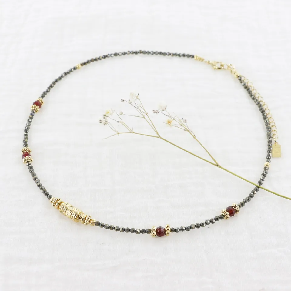 Leticia Ponti Colliers Amaia Tube collier pyrite