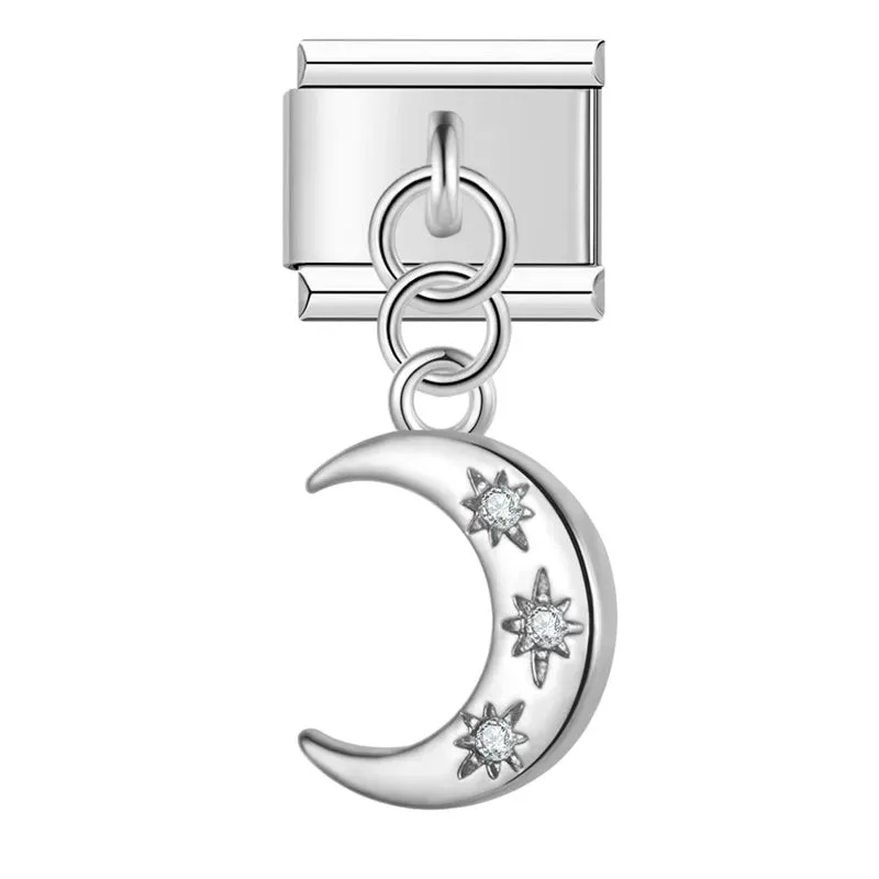 Les Ailes de Gloria Nos Wings Charm Moon Étoilée breloque lune