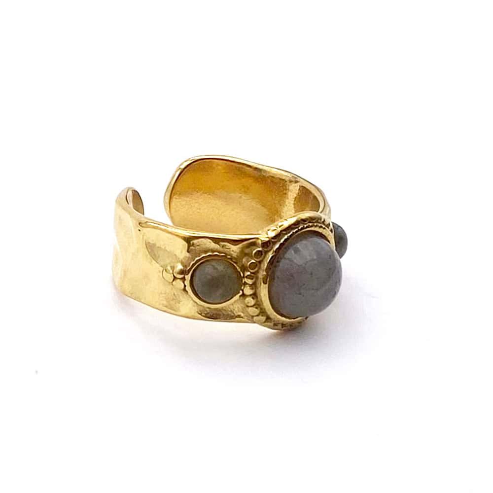 Hypnochic Bagues Bague Trio Acier Inoxydable Pierre