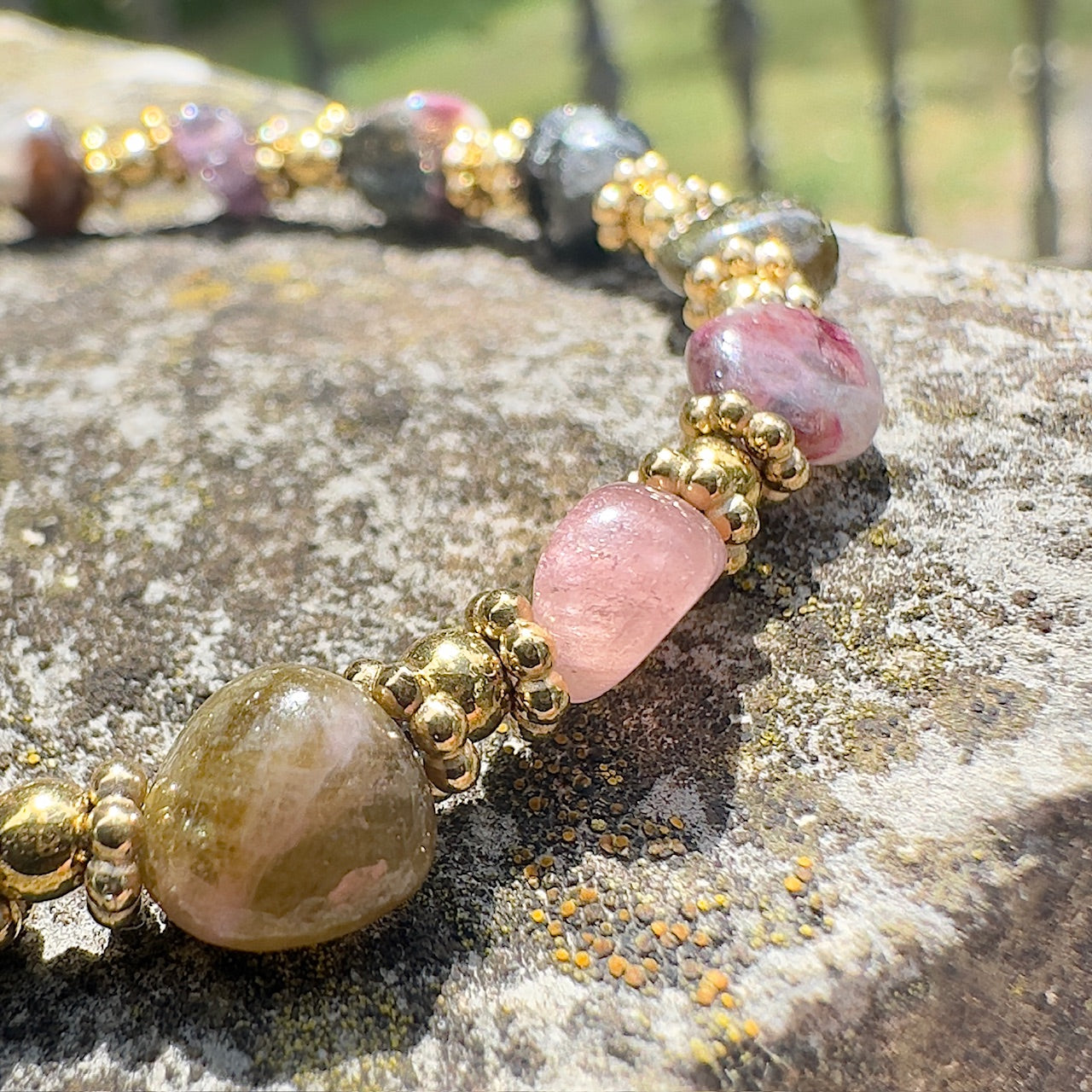 MAD SO CREATION Olie bracelet pierre tourmaline 17 cm