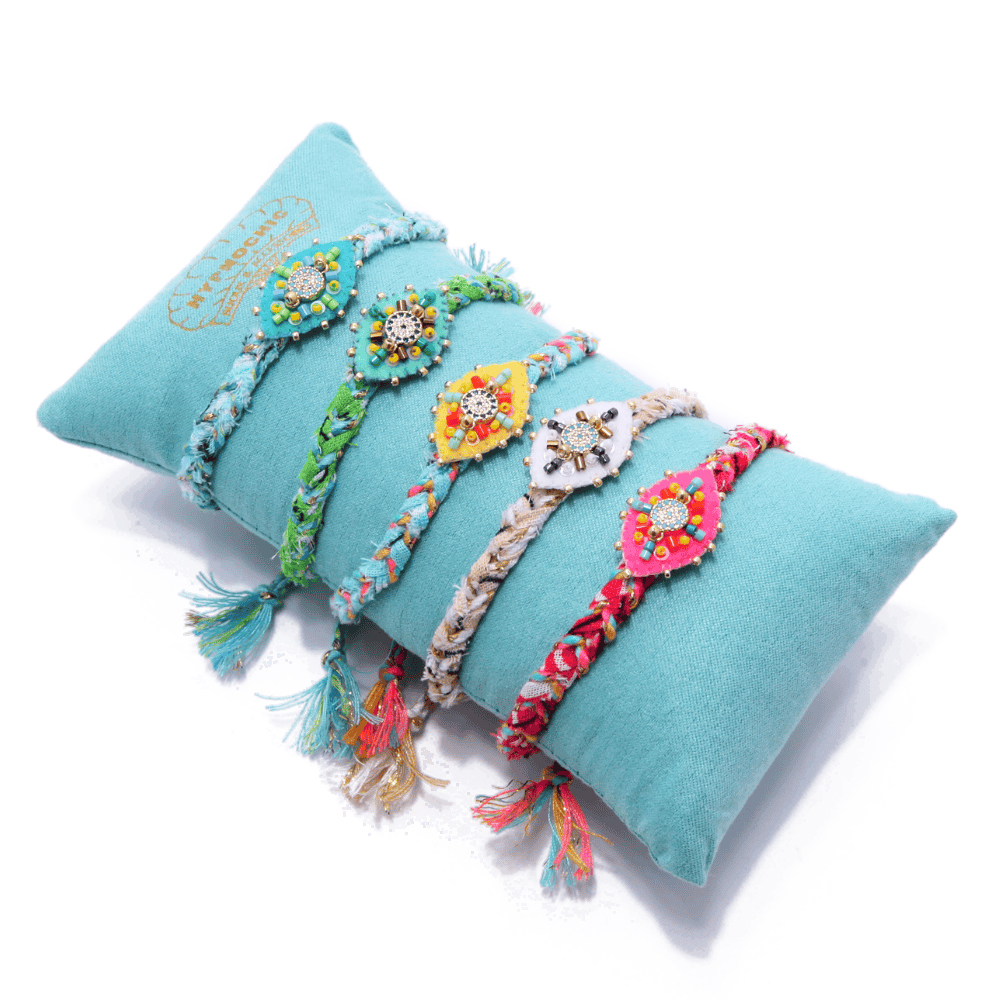 Hypnochic Bracelets Bandanas Œil Nazar tressé ajustable
