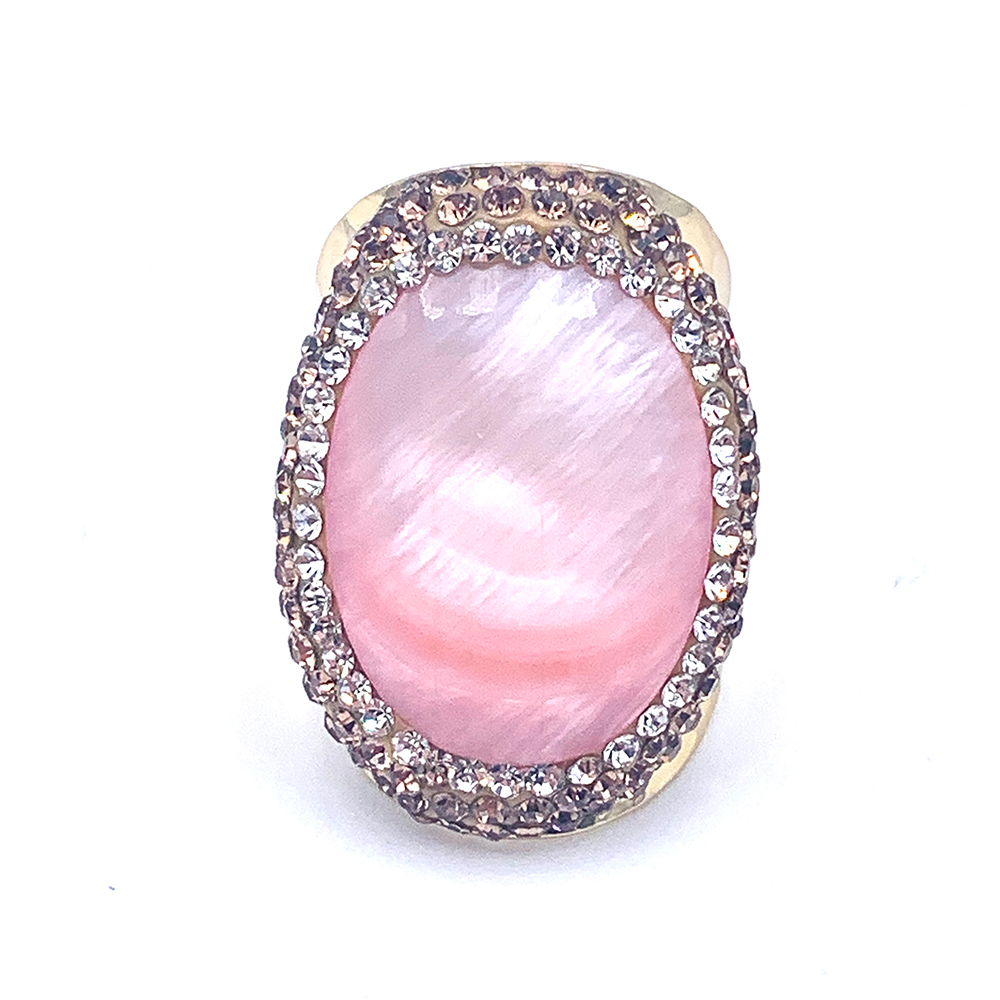 Hypnochic Bagues Bague Dorée Opale Strass ajustable