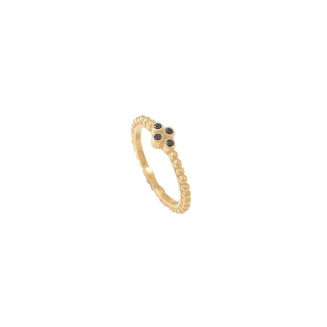 Leticia Ponti Marquise bague zircon blanc plaqué or taille 52