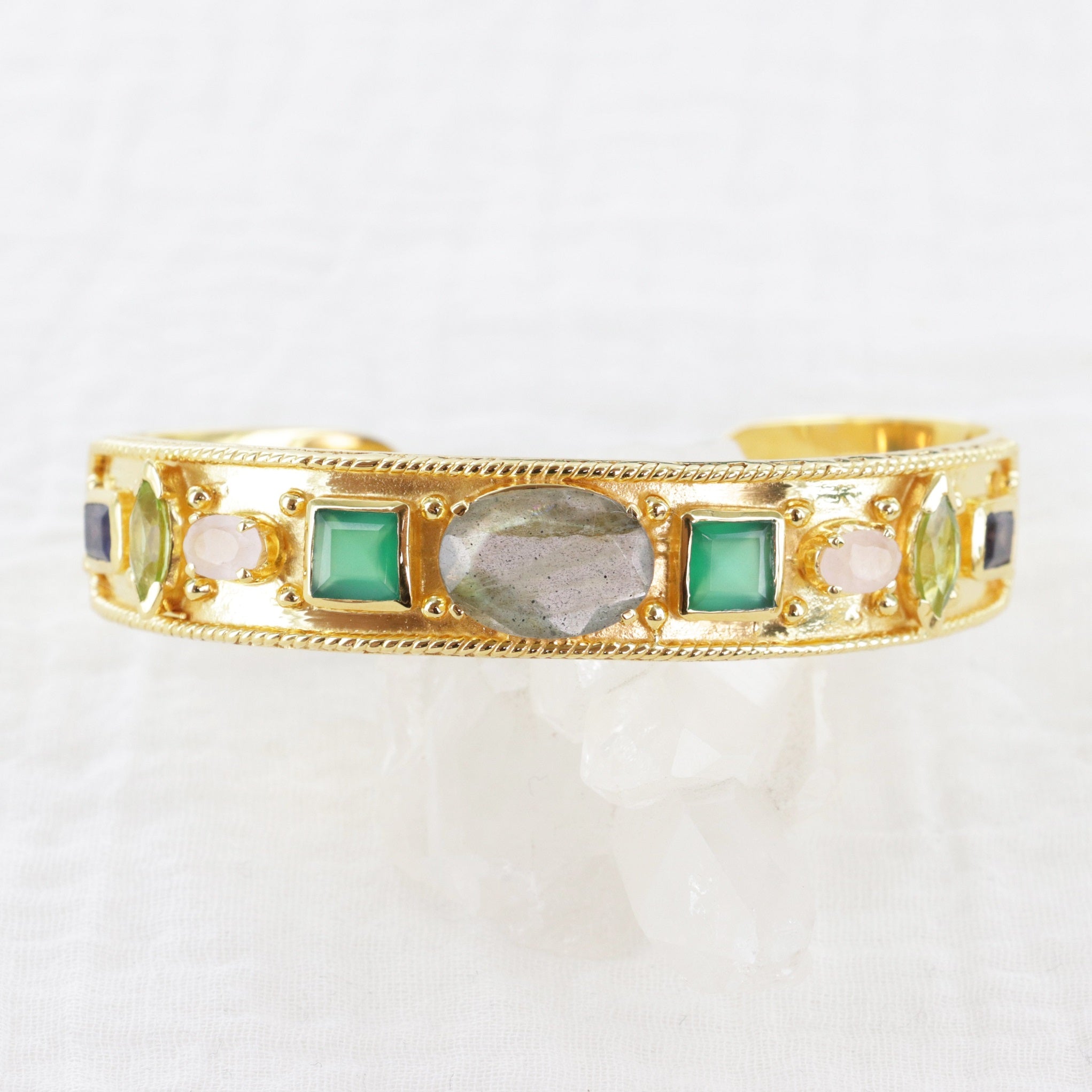 Leticia Ponti Olga manchette plaqué or labradorite
