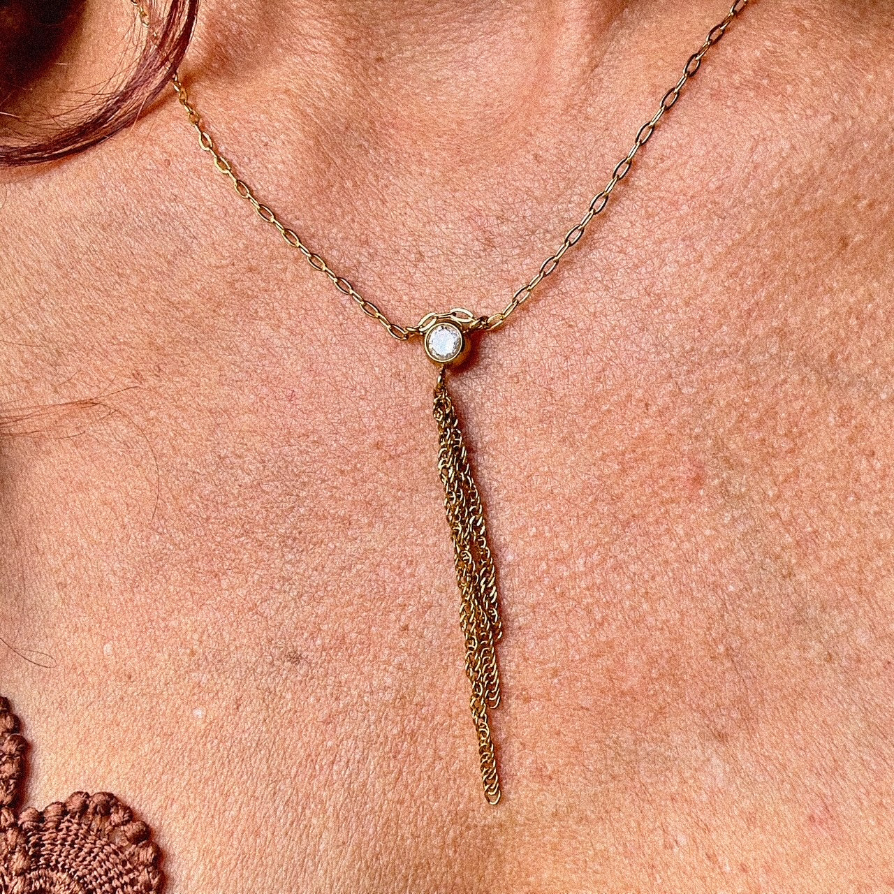 MAD SO CREATION Y Monroe collier fin zircon 43 cm
