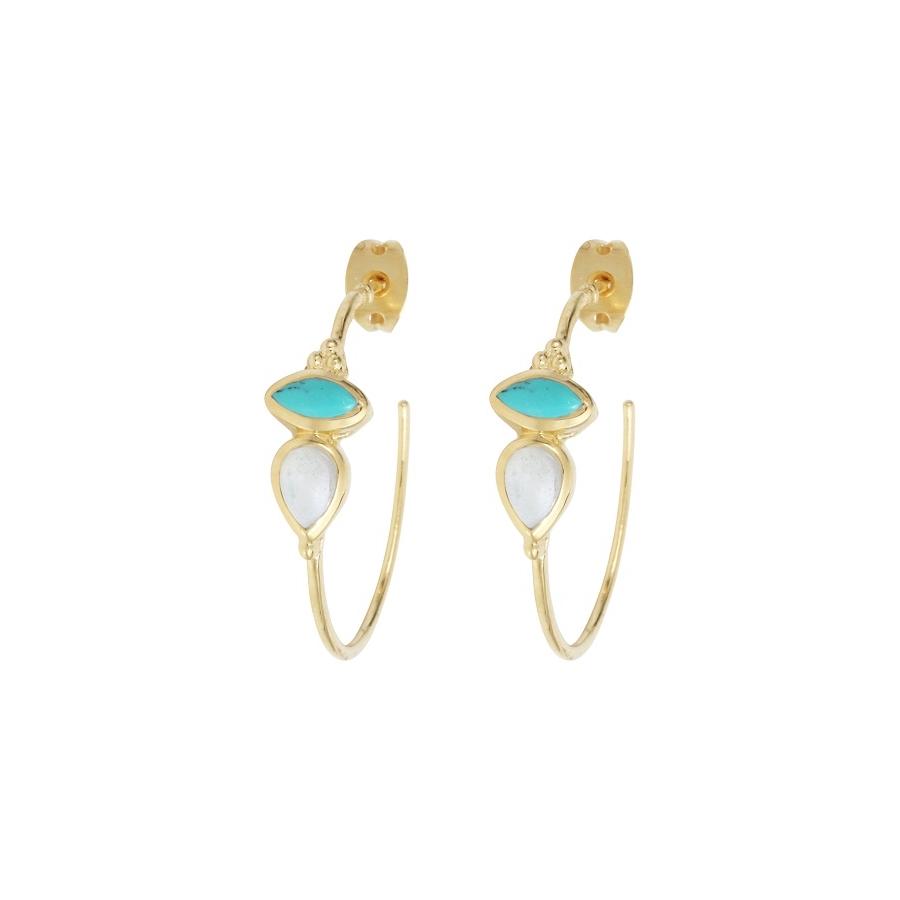 Leticia Ponti Jolène créoles plaqué or labradorite