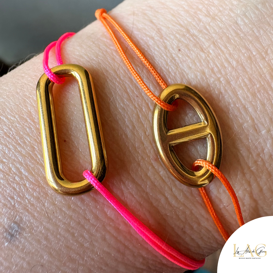 Les Ailes de Gloria Auréa bracelet lien fin doré femme