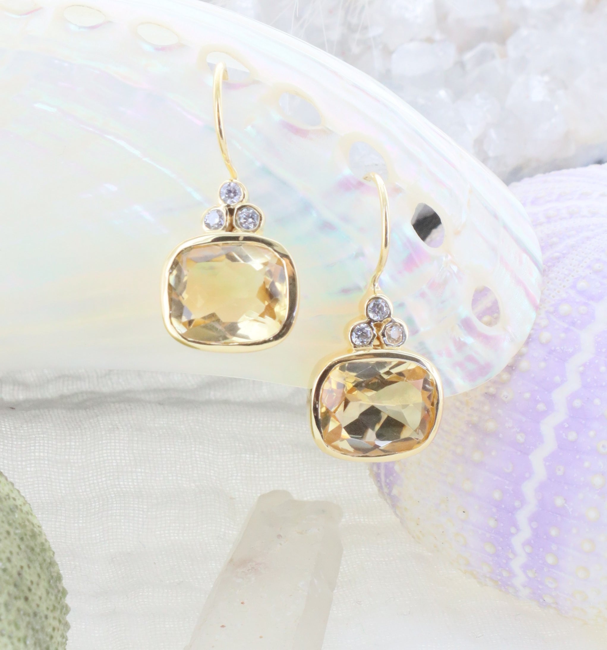 Leticia Ponti Lise boucles d'oreilles améthyste plaqué or