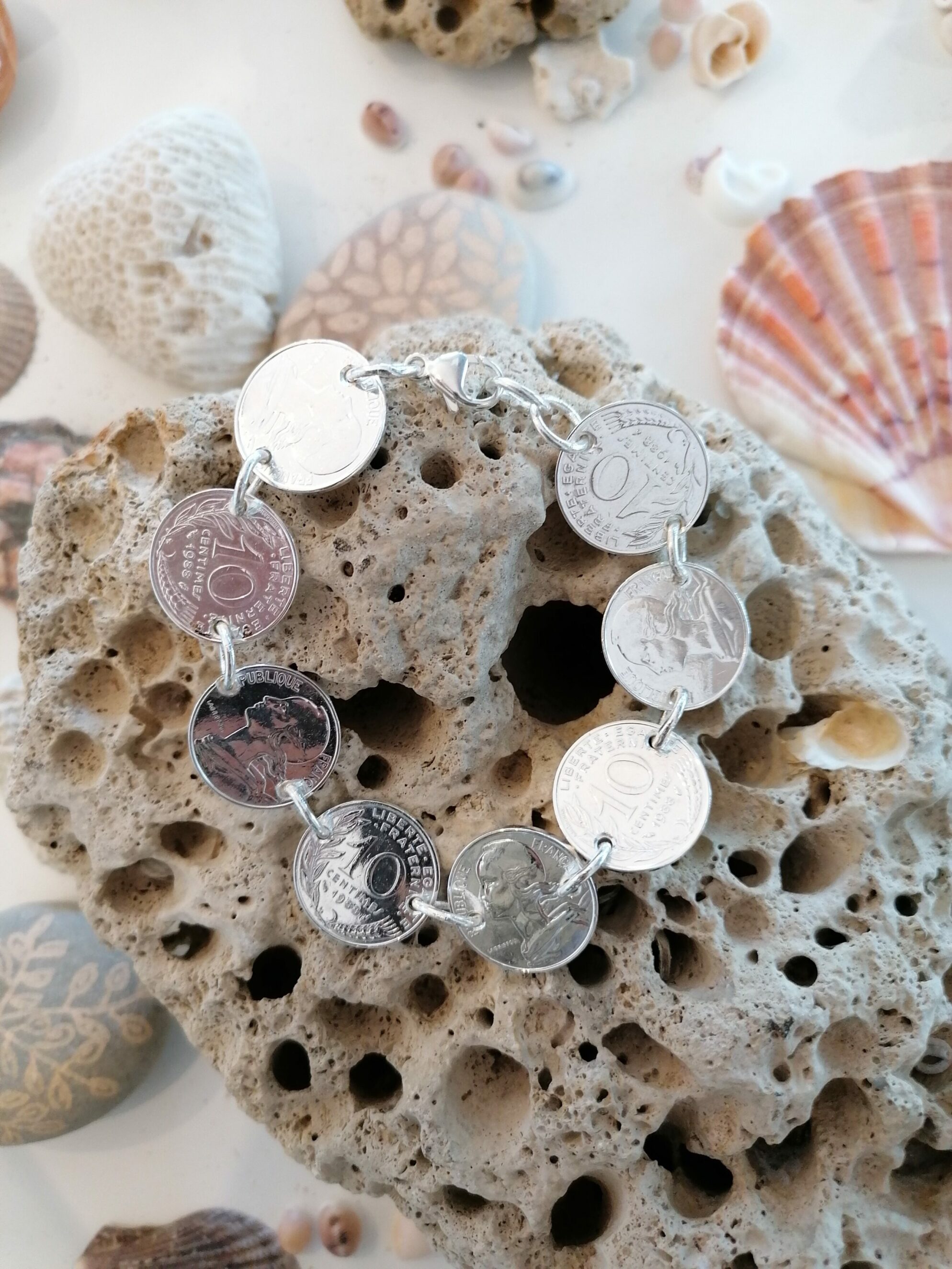 Le P'tit Franc Révolution 10 centimes bracelet plaqué or