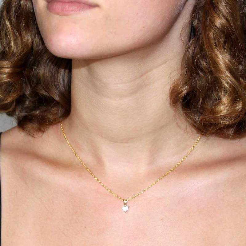 L'Atelier d'Azur Pendentif Or Jaune Zirconium Coeur collier femme 42cm