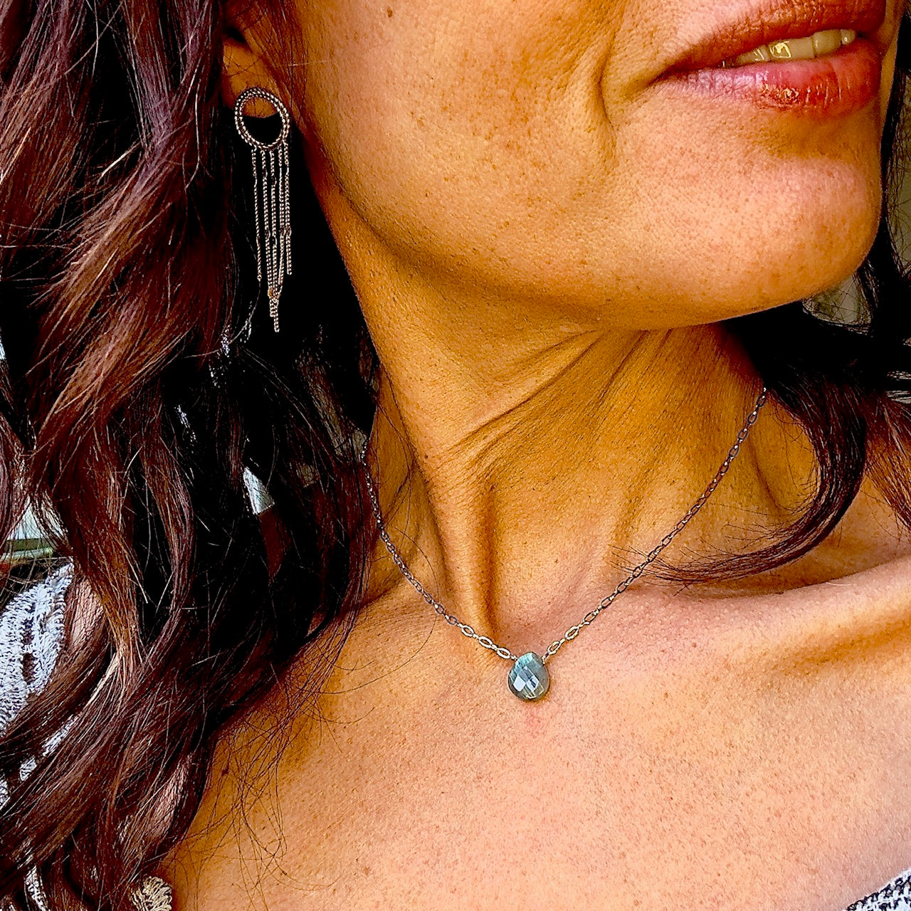 MAD SO CREATION Collier Josette quartz rose acier 39 cm