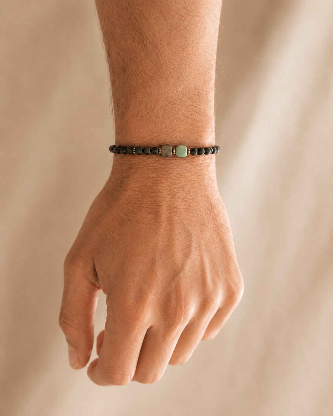Ô PLUM Bracelet Labradorite Jaspe argent jaspe kaki