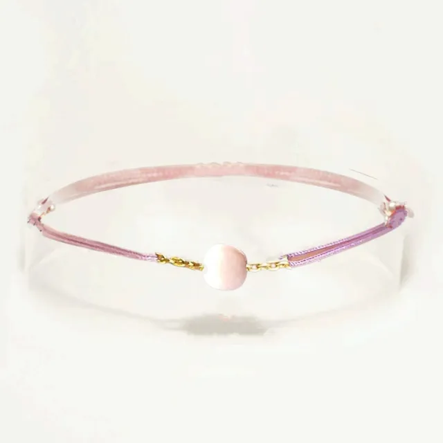 Ô Plum bracelet cordon opale argent 925 rose pâle