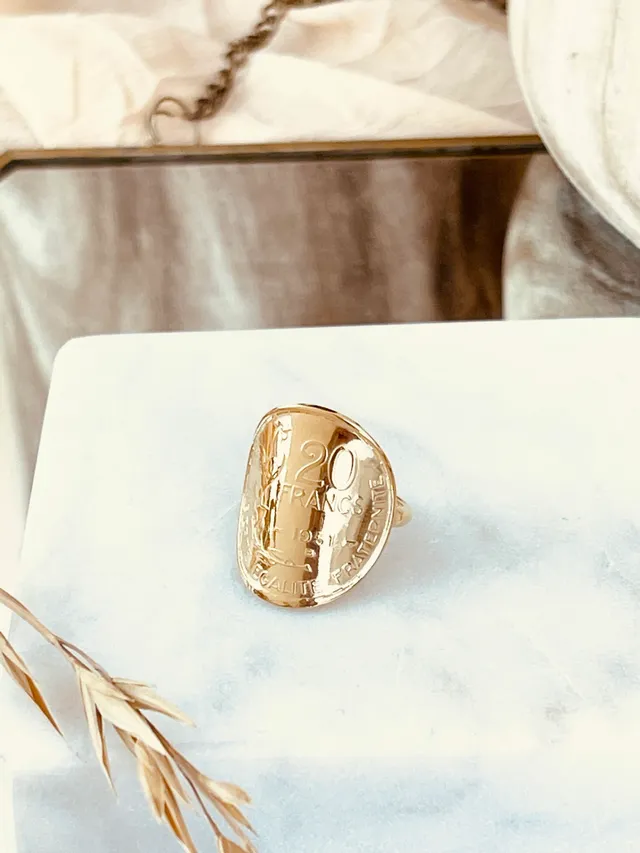 Le P’tit Franc Guiraud bague pièce 20 francs plaqué argent