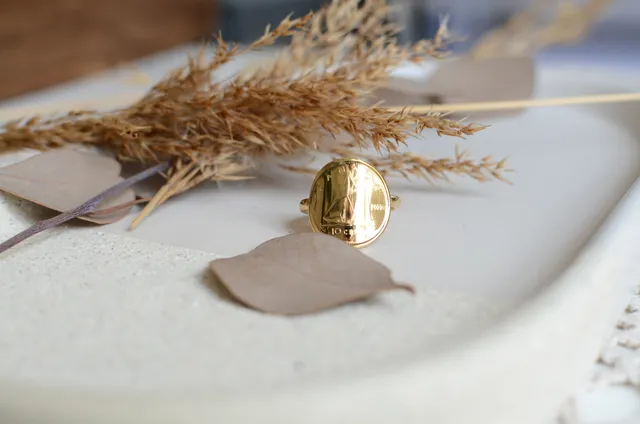 Le P’tit Franc Océan Canadien bague 10 cents Bluenose