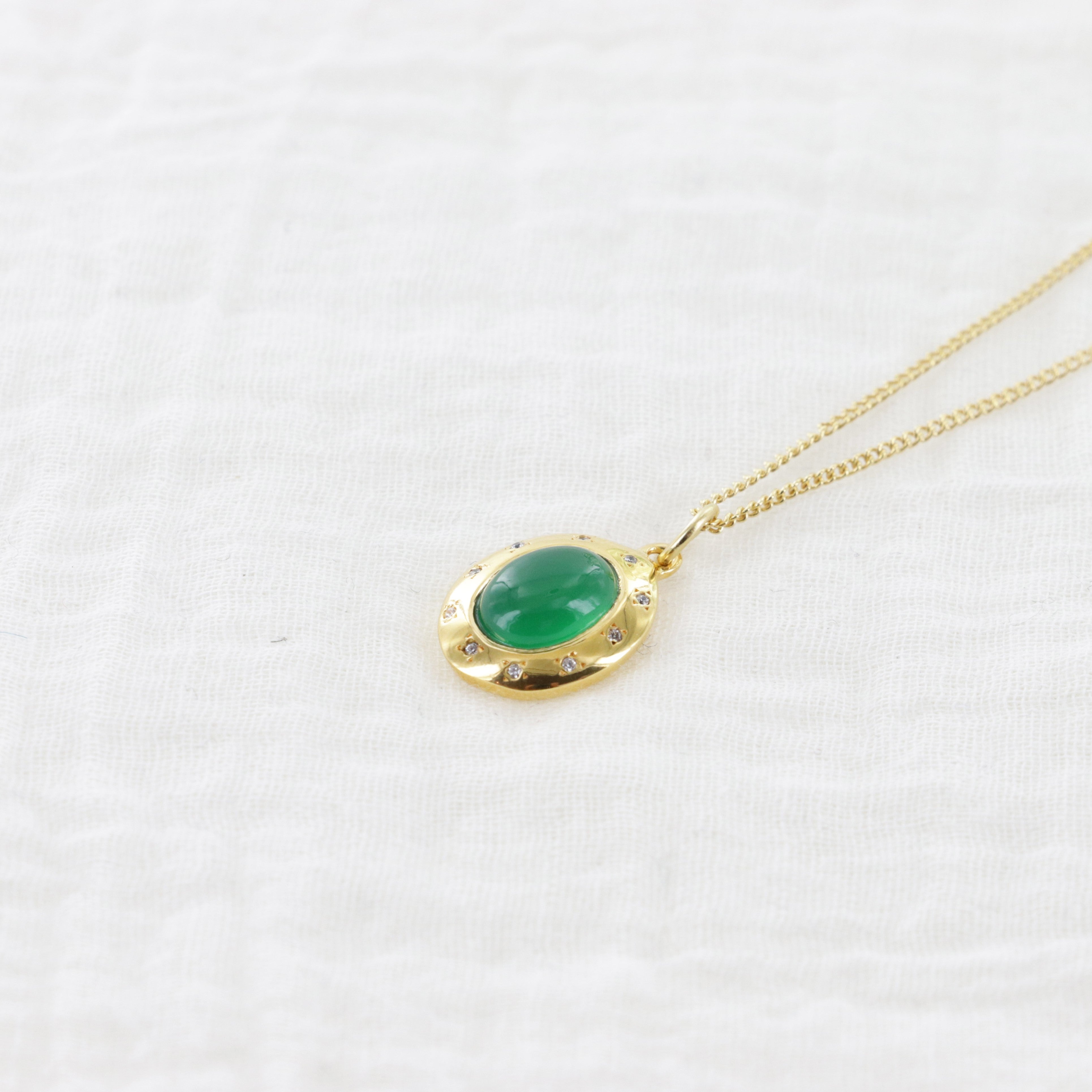 Leticia Ponti Pia collier agate verte pierre naturelle