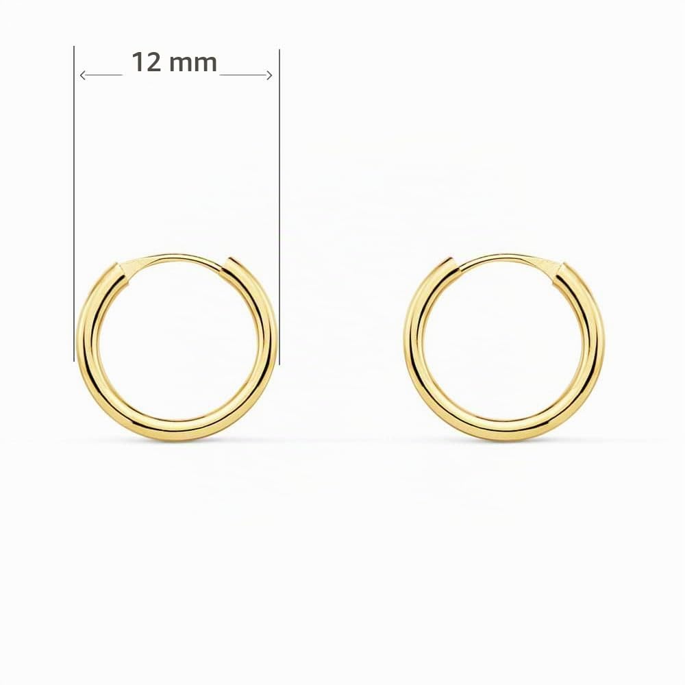 L'Atelier d'Azur Créoles Or 18 Carats Boucles d'Oreilles 1,2 cm