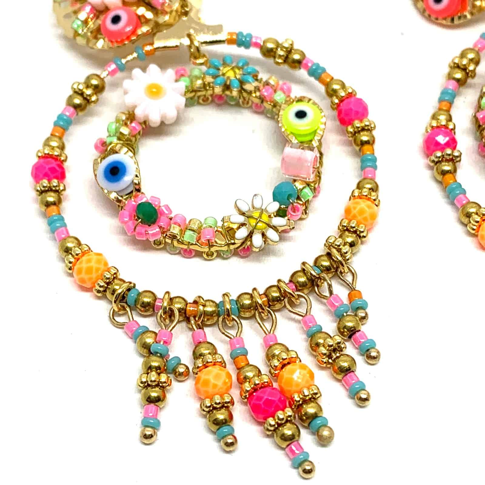 Hypnochic Flower Joe créoles fantaisie multicolore 5,5 cm
