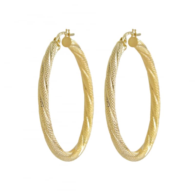 L'Atelier d'Azur Créoles Or Jaune 375 Boucles Femme 2 cm