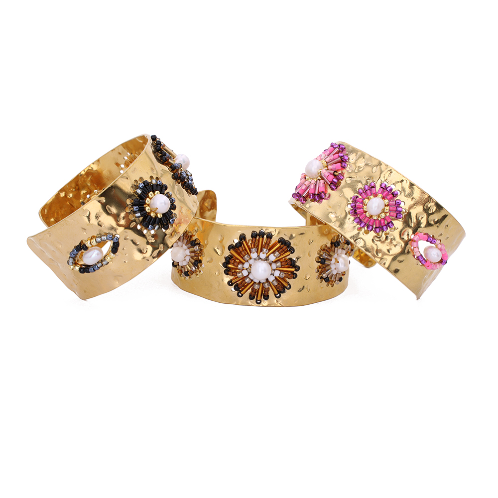 HYPNOCHIC Bracelets Jonc Flora bracelet fleur camel
