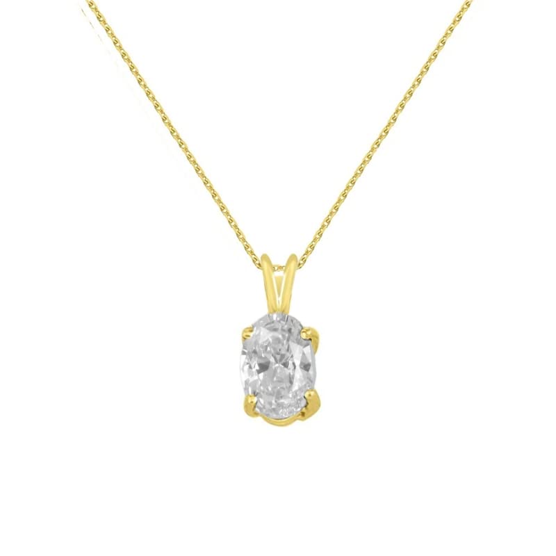 L'Atelier d'Azur Zirconium Ovale pendentif or jaune femme