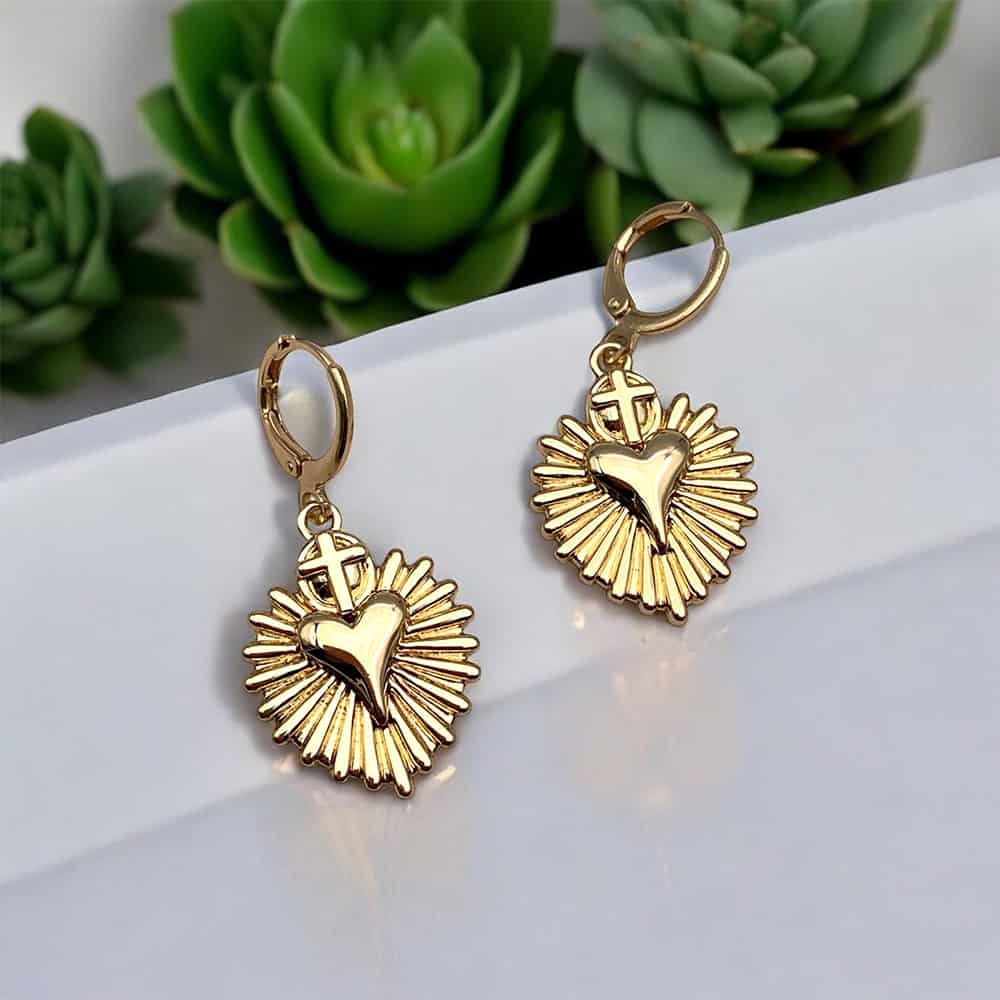 HYPNOCHIC Baby Ex Voto boucles oreilles cœur doré