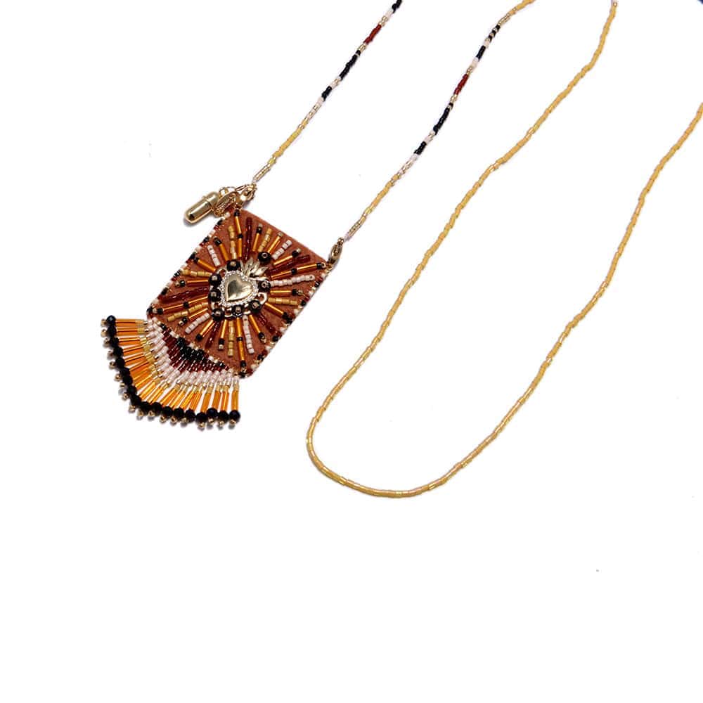 Hypnochic Ex Voto collier pochette doré
